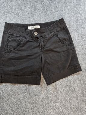 BKE Womens Black Denim Shorts Size 28 Mid Rise Casual Stretch